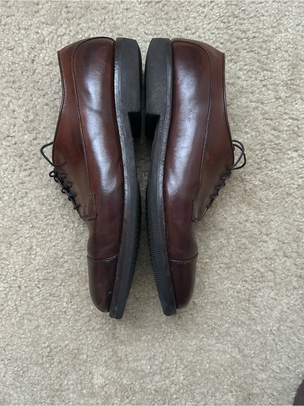 Allen Edmonds Men’s 9 B Brown Leather Cap Toe Derby Dress Shoes